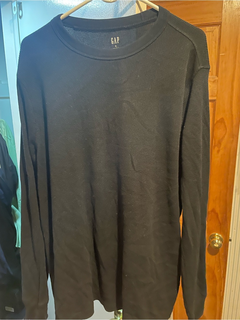 GAP Men's Black Long Sleeve Crewneck Thermal Shirt Size XL